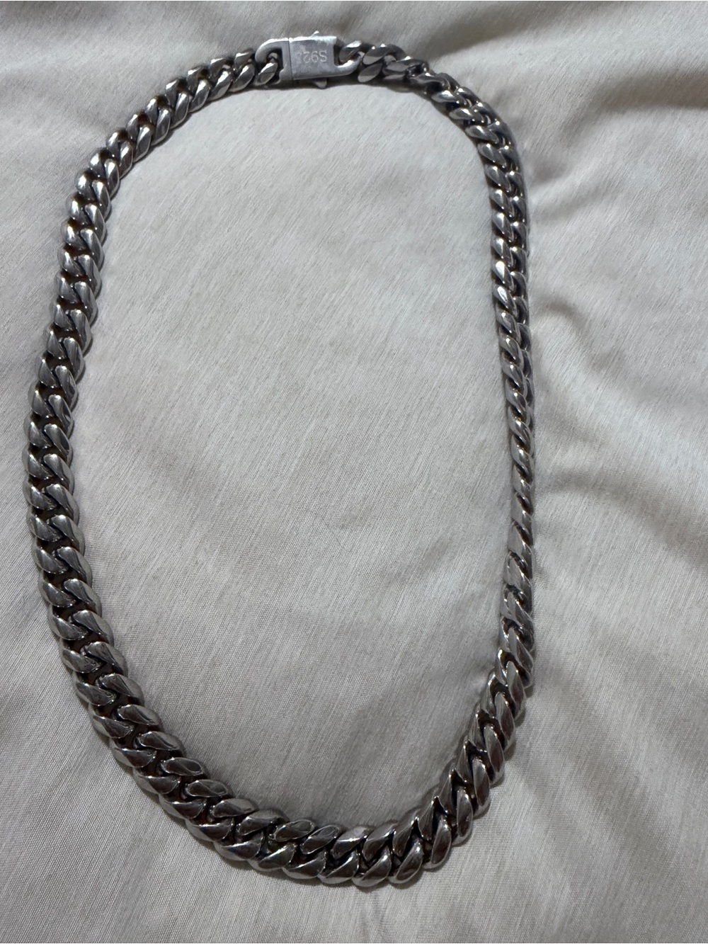 Sterling Silver Cuban Link Necklace - Chunky Silver Chain